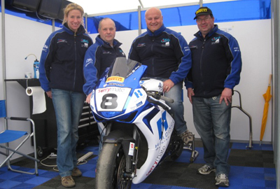 Manx Glass and Glazing team picture at Oulton Park